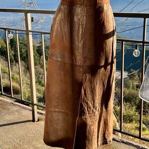 BANANA REPUBLIC Buttersoft Vintage Leather Pencil Skirt, Sz 6 w/ Tiny Flaws